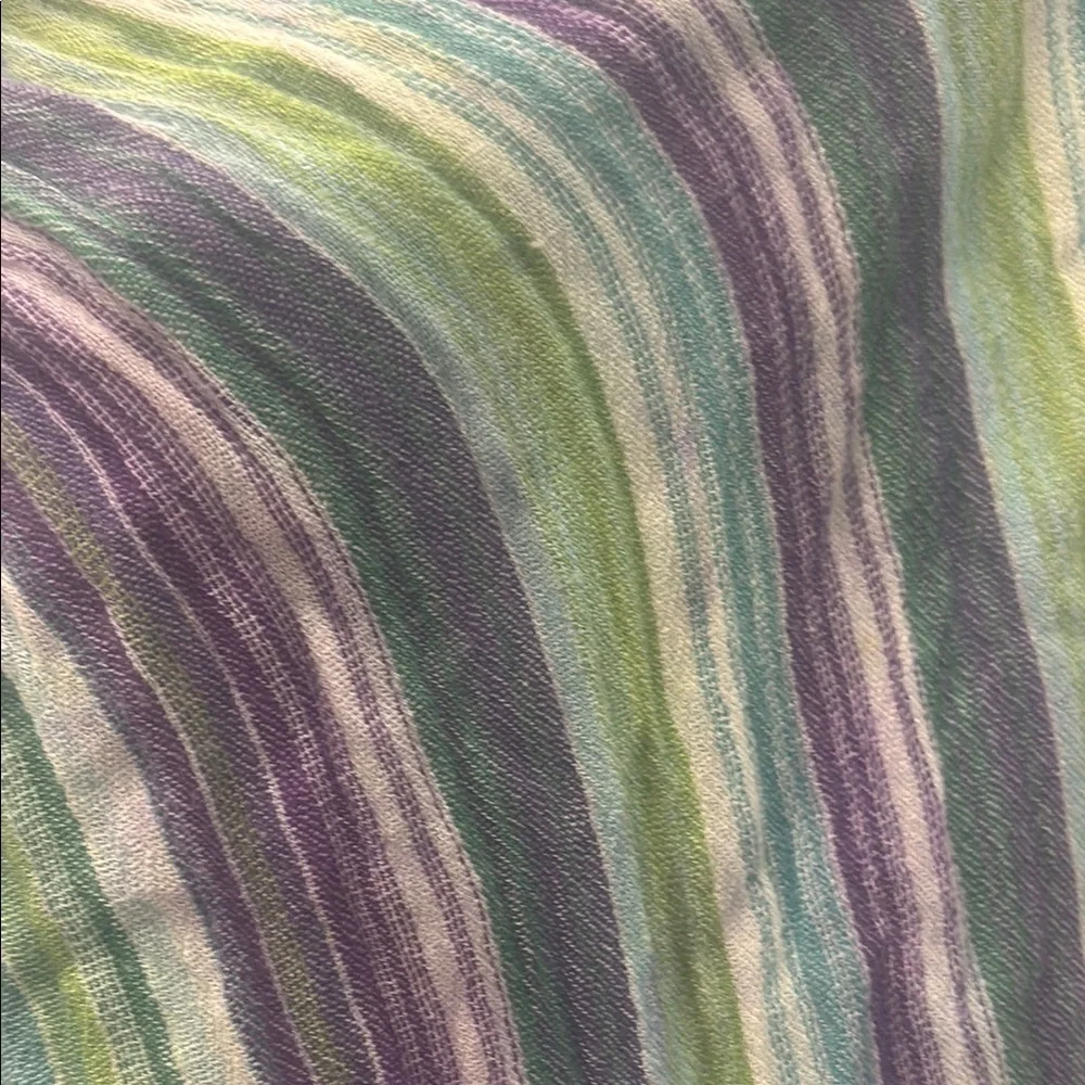 ❤️3 for $15!❤️ Purple and Green Striped Scarf with Fluid Design